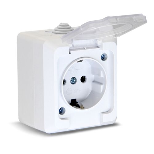 Розетка з/к о/у с прозрачной крышкой IP54 UNIT TERRA