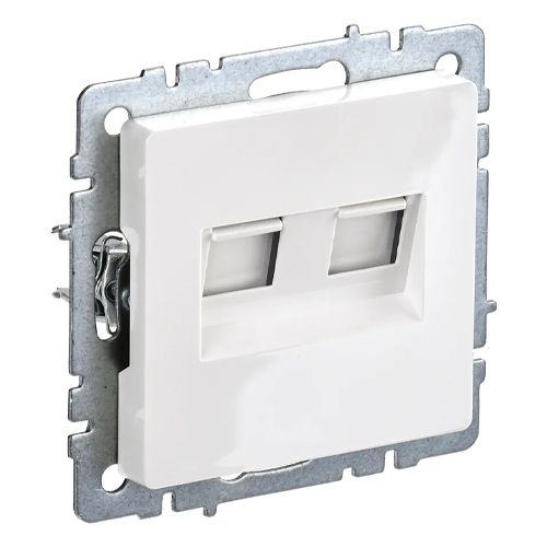 BRITE Розетка компьютерная двойная кат.5E RJ45 РК10-2-БрБ белый IEK