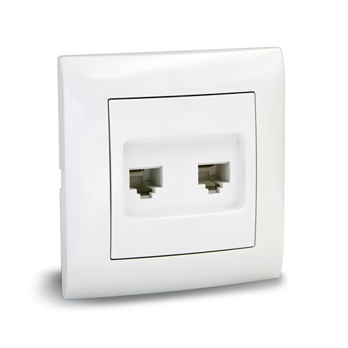 Розетка 2-я PC комп +TEL с/у UNIT VITA