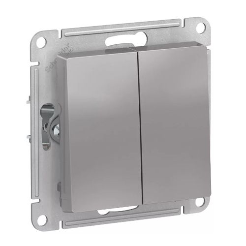 А3866 Выкл 2 кл 10А механизм "ATLAS" алюминий ATN351