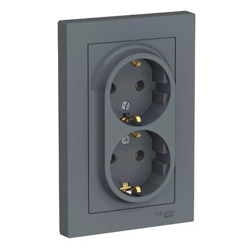 Роз. двойная с з/к, 16А, в сборе, грифель "ATLAS"