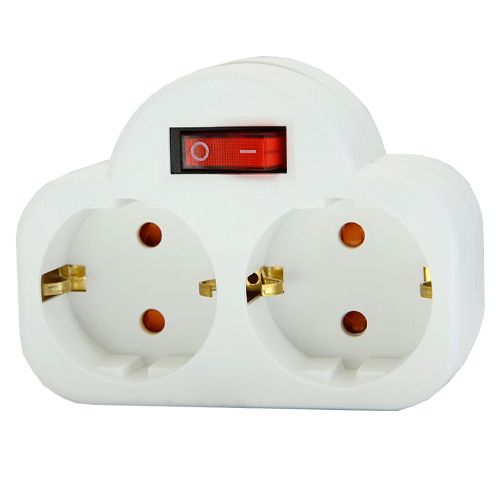 Переходник двойной с выкл. с з/к 16А UNIT (10/200)