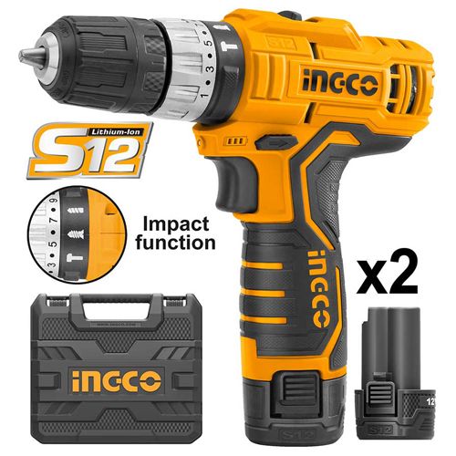 Аккумуляторная дрель шуруповерт Li-Ion INGCO CIDLI1232