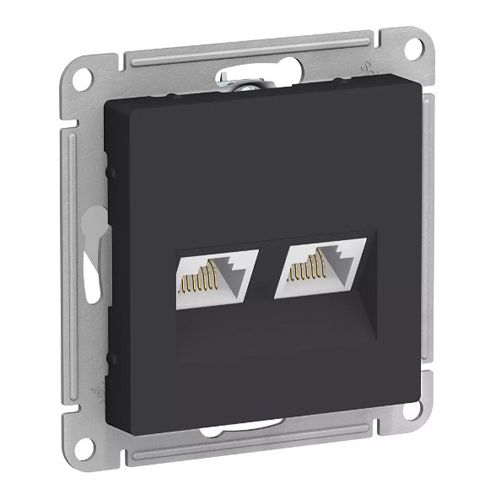 K080 Роз. RJ45+RJ45 5Е кат 5Е механизм б/рамки "ATLAS" КАРБОН ATN1085