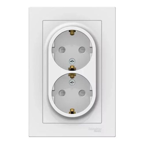 S395 Роз. 2-ная с/у 16А с з/к з/ш "ATLAS" белый ATN126