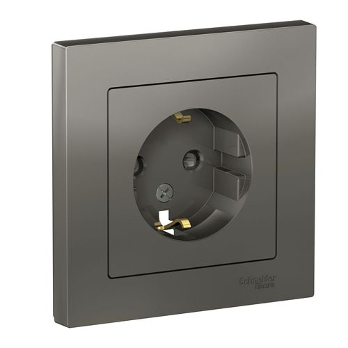 K014 Роз. с з/к 16А с/у з/ш "ATLAS" СТАЛЬ ATN944