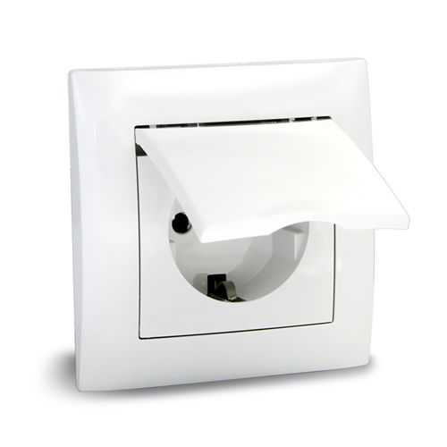 Розетка с крышкой с/у з/к 16А IP44 UNIT VITA