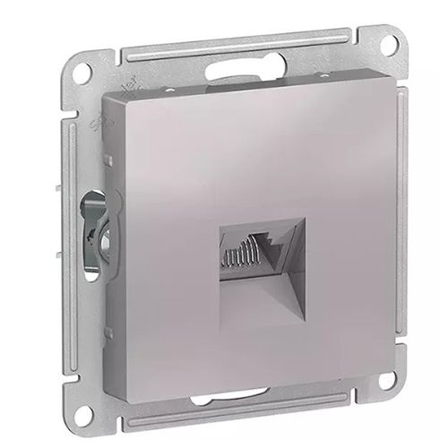 А402 Телефонная роз. RJ11 механизм б/рамки "ATLAS" алюминий ATN381