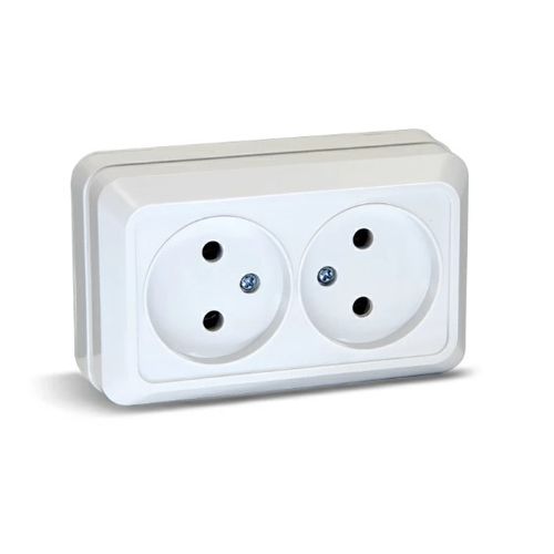 Розетка 2-я о/у 10А белая UNIT ASTRA (10/200)