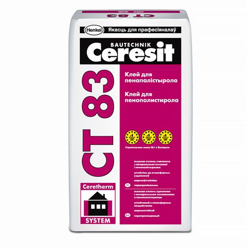 Клей для крепления плит из пенополистерола CERESIT СТ83