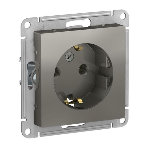 Роз. с з/к с з/ш, 16А, механизм, сталь "ATLAS"