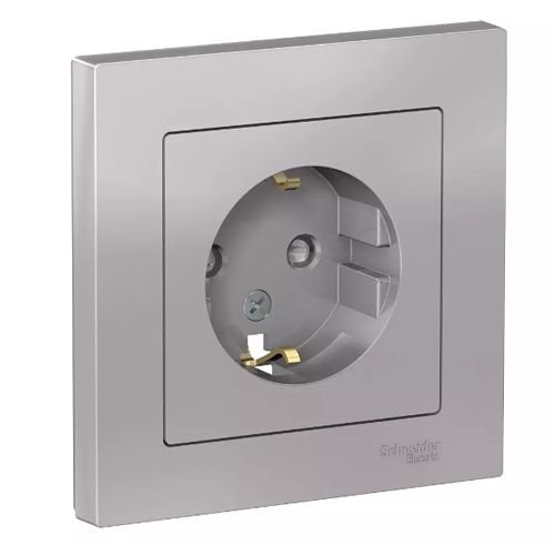 А399 Роз. с з/к 16А с/у з/ш "ATLAS" алюминий ATN344