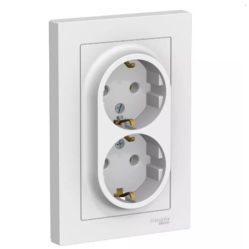 Роз. 2-ная с з/к 16А в сборе белый ATLASDESIGN