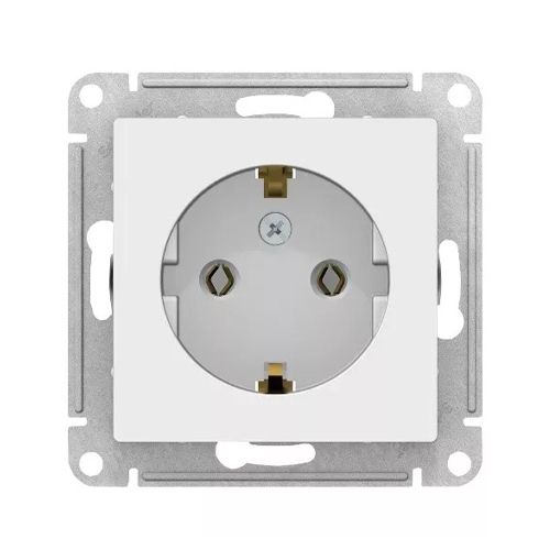 S398 Роз. с з/к 16А с/у б/рамки "ATLAS" белый ATN143