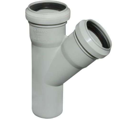 Тройник кан. 45° серый 50-50 Jakko